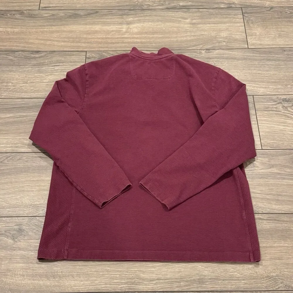 Men’s Tommy Bahama 1/4 Zip Pullover Sweater Size XL Burgundy Long Sleeve Modal